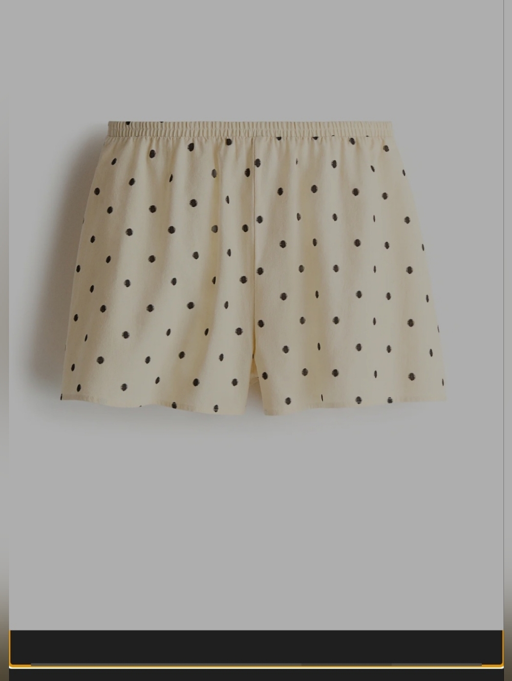 Cream Polka Dot Elastic Waist Shorts